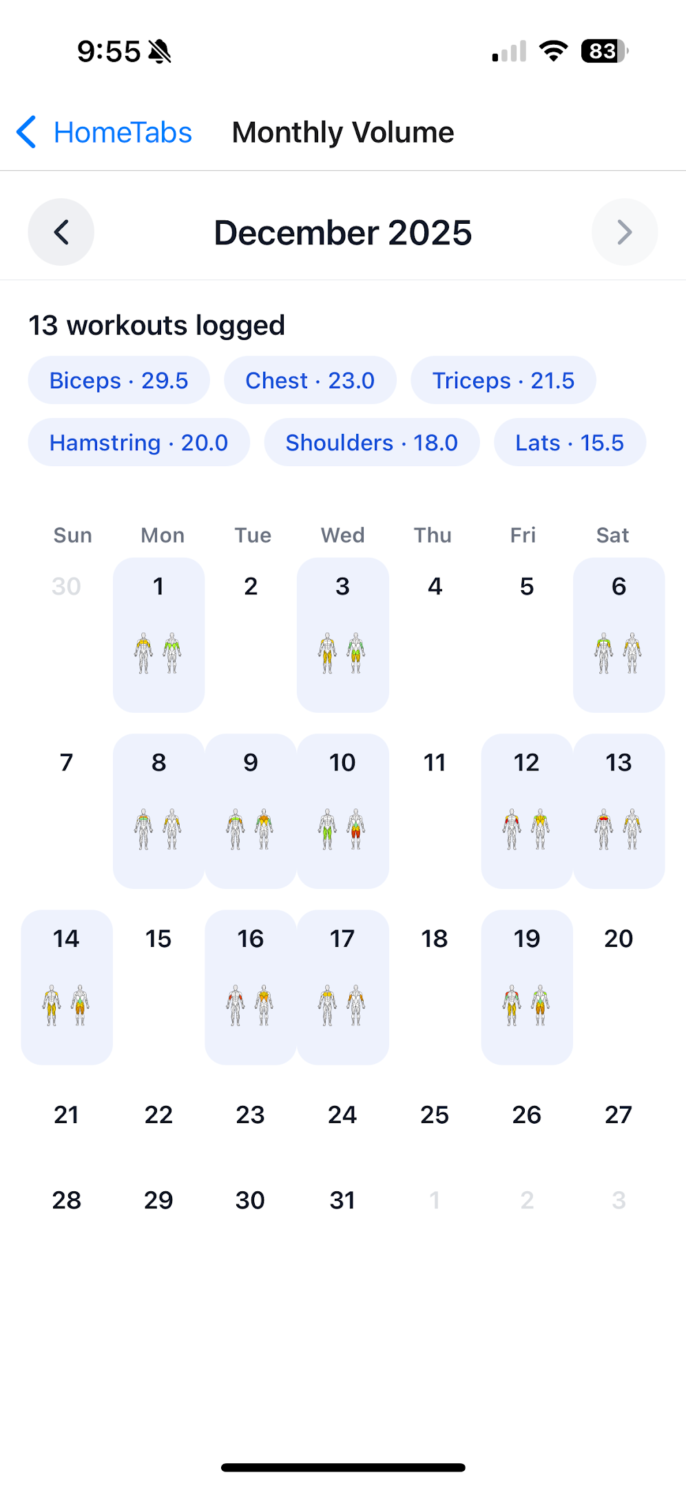 Totality calendar and coaching planning screen
